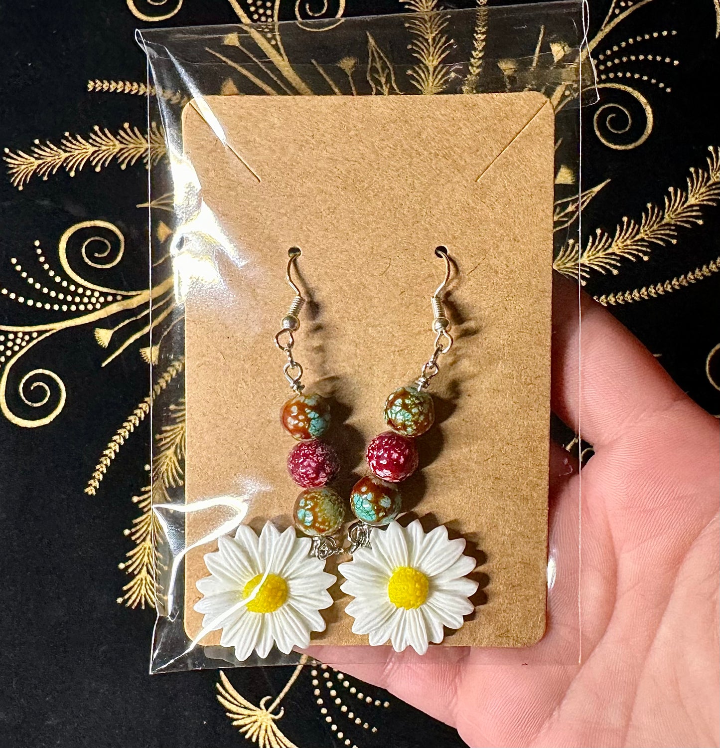 Daisy charm earrings