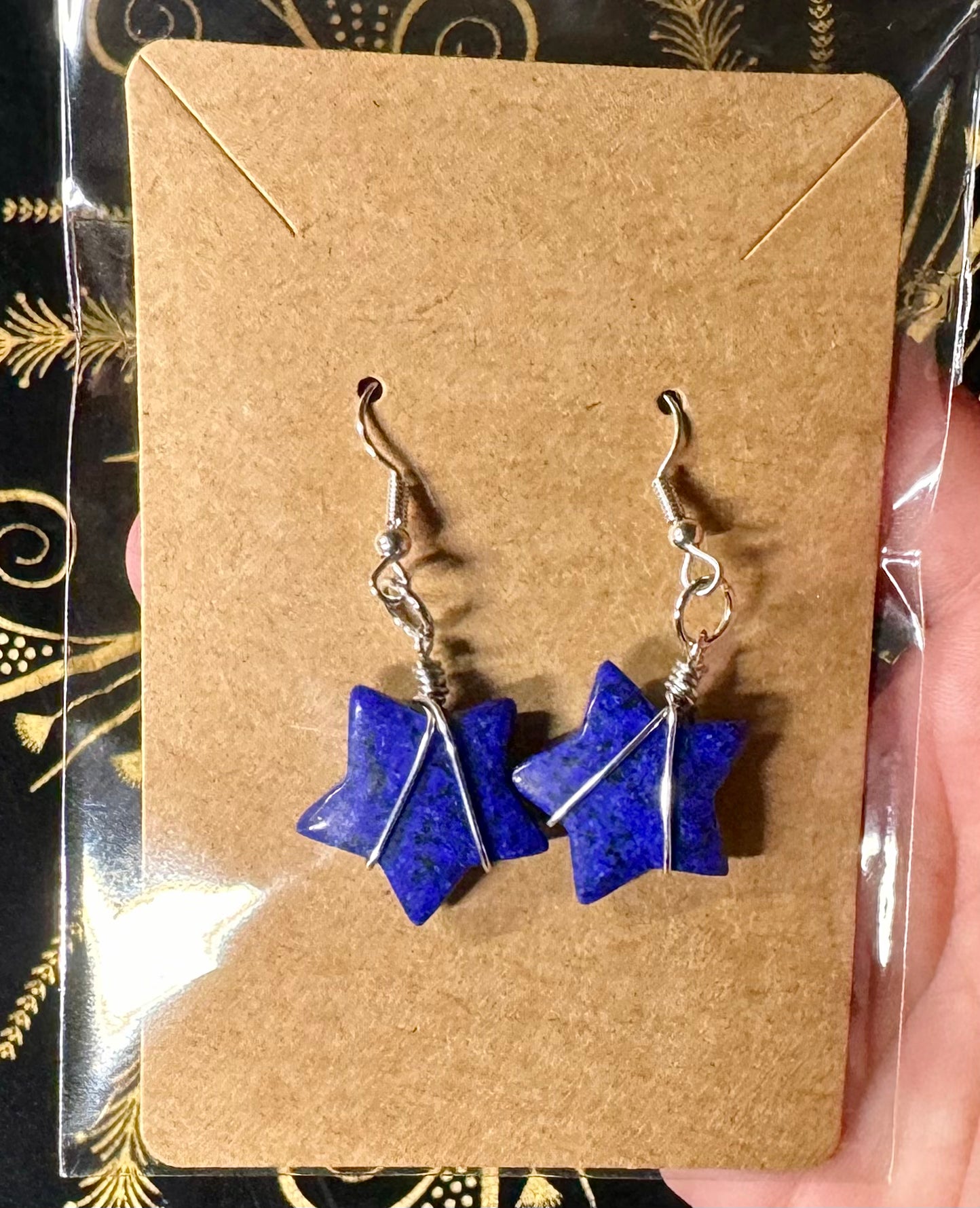 Lapis lazuli star earrings