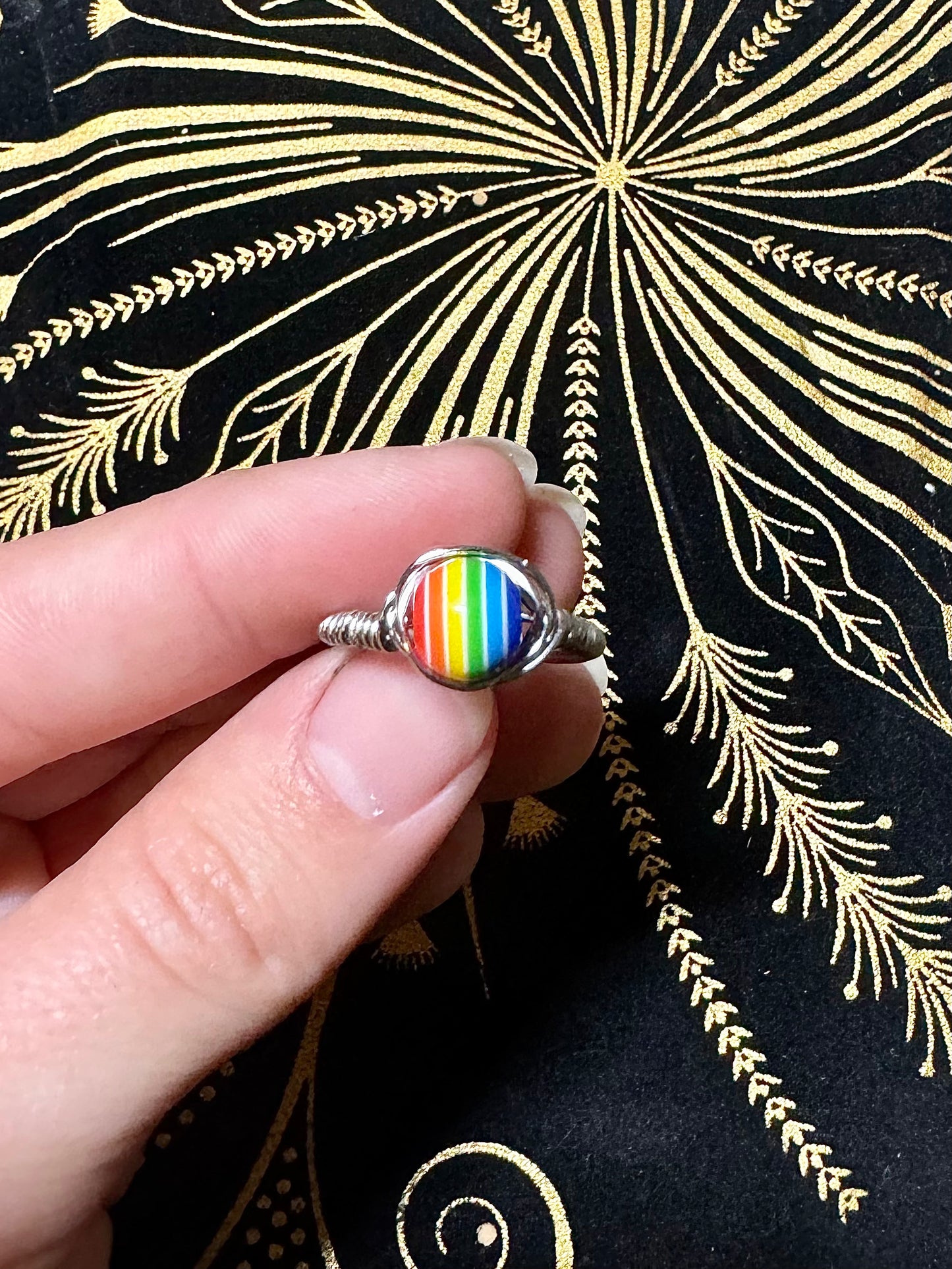 Rainbow bead ring