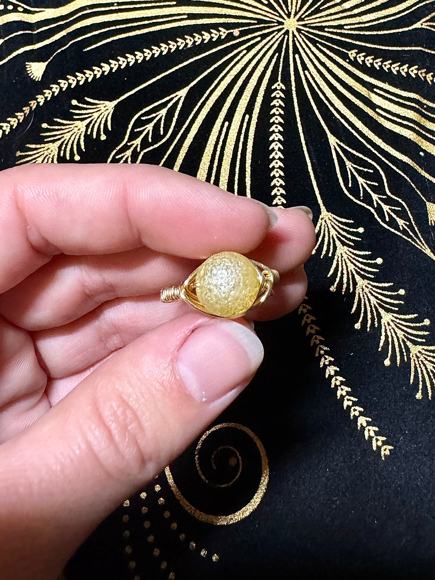 Yellow bead ring