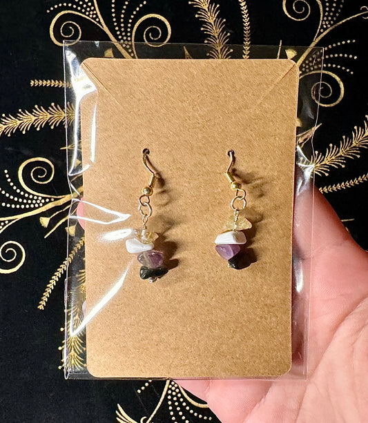 Nonbinary flag crystal earrings