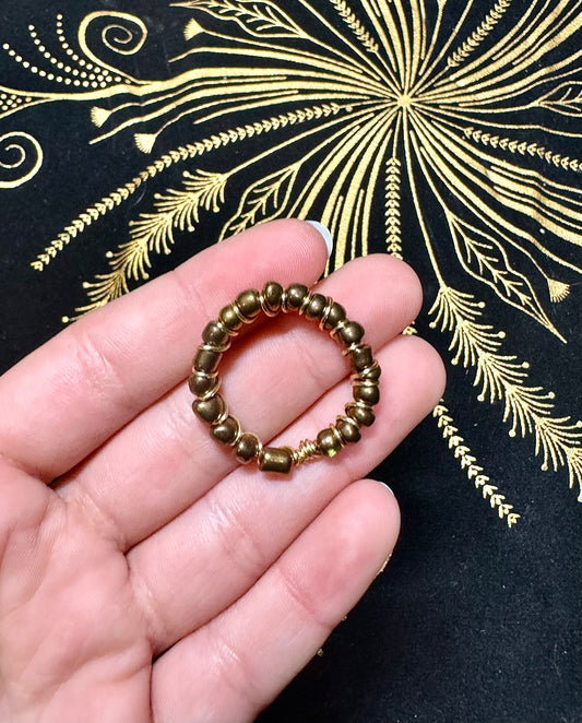 Bronze beaded ring