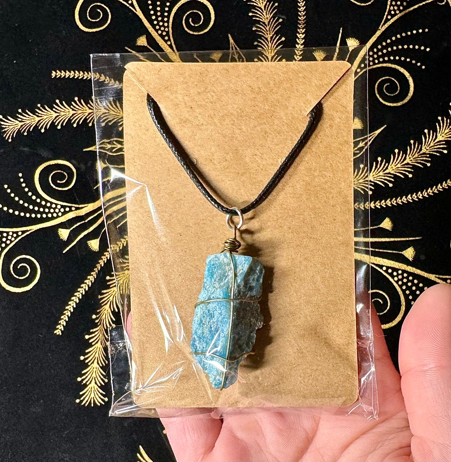 Blue apatite necklace